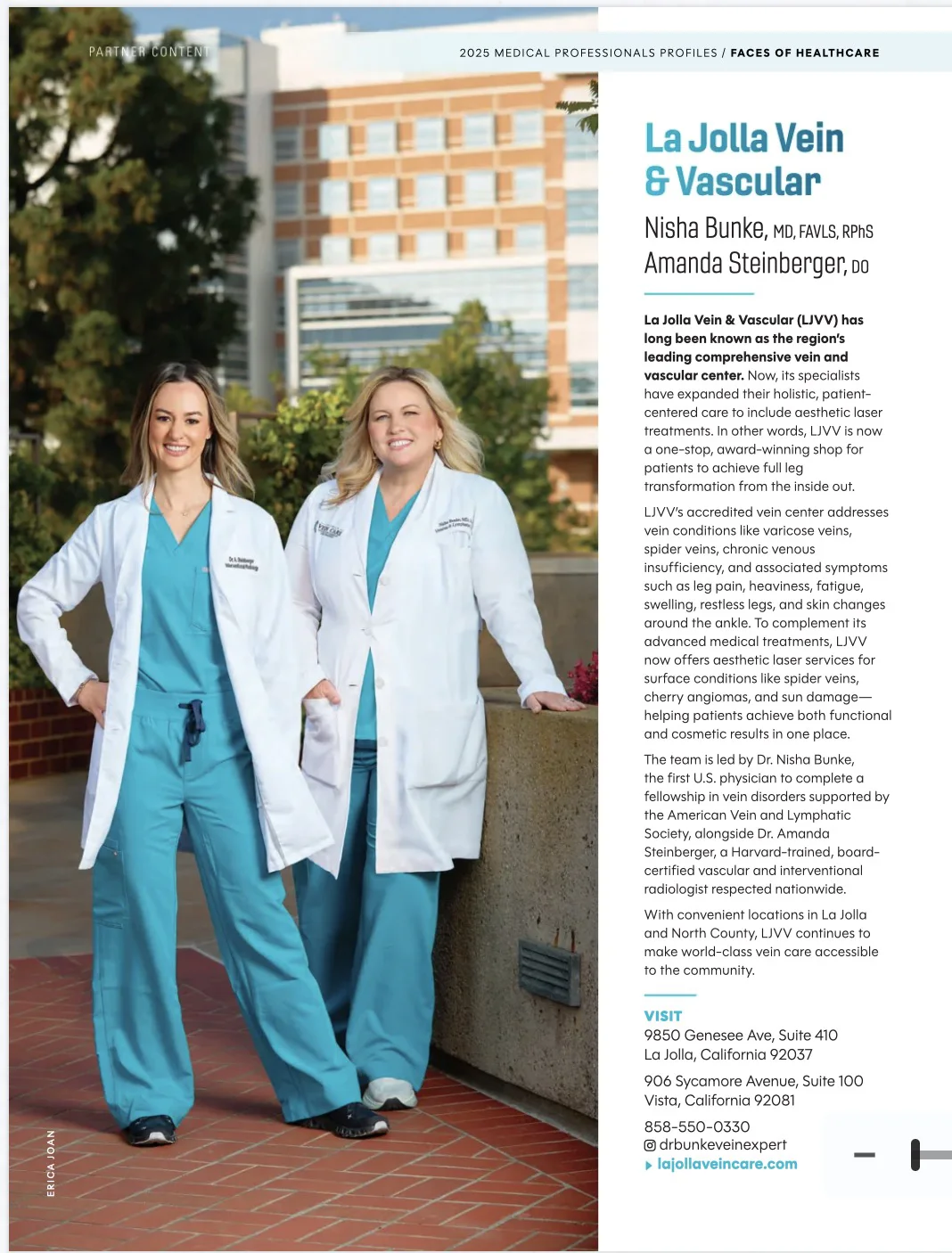 Drs. Amanda Steinberger and Nisha Bunke, San Diego Magazine